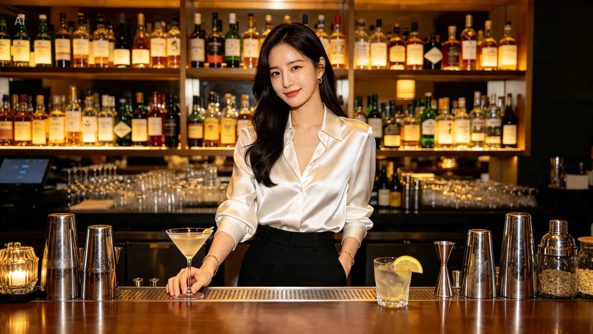 부산bar 칵테일을 만드는 바텐터